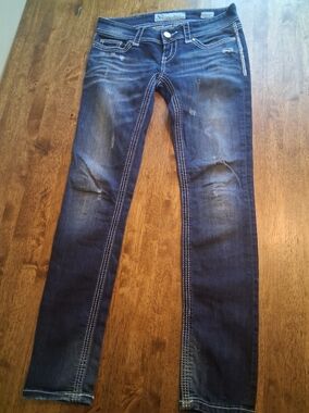 BKE Stella Medium Was Distressed Low Rise Y2F Skinny Jeans 26x31.5
